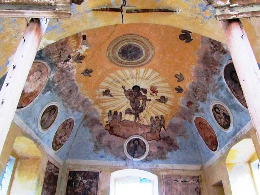 Церковь Космы и Дамиана, Козьмодемьян (Островский район, Костромская область). интерьер и убранство, роспись алтарного свода