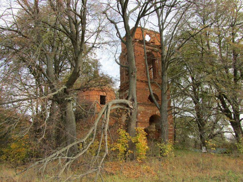 Церковь Казанской иконы Божией Матери, Грязново (Ферзиковский район, Калужская область). общий вид в ландшафте, вид с северо-запада