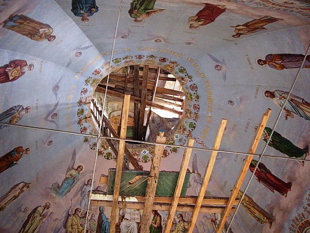 Церковь Георгия Победоносца, Косково (Кичменгско-Городецкий район, Вологодская область). интерьер и убранство, роспись на втором этаже