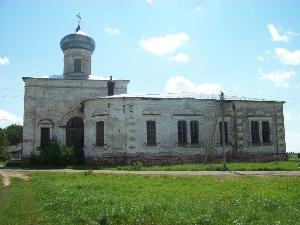 Церковь Георгия Победоносца, Щепелино (Кичменгско-Городецкий район, Вологодская область). фасады, Новогеоргиевская Халезская церковь. Вид с запада. Фото Д.А. Пшеницын