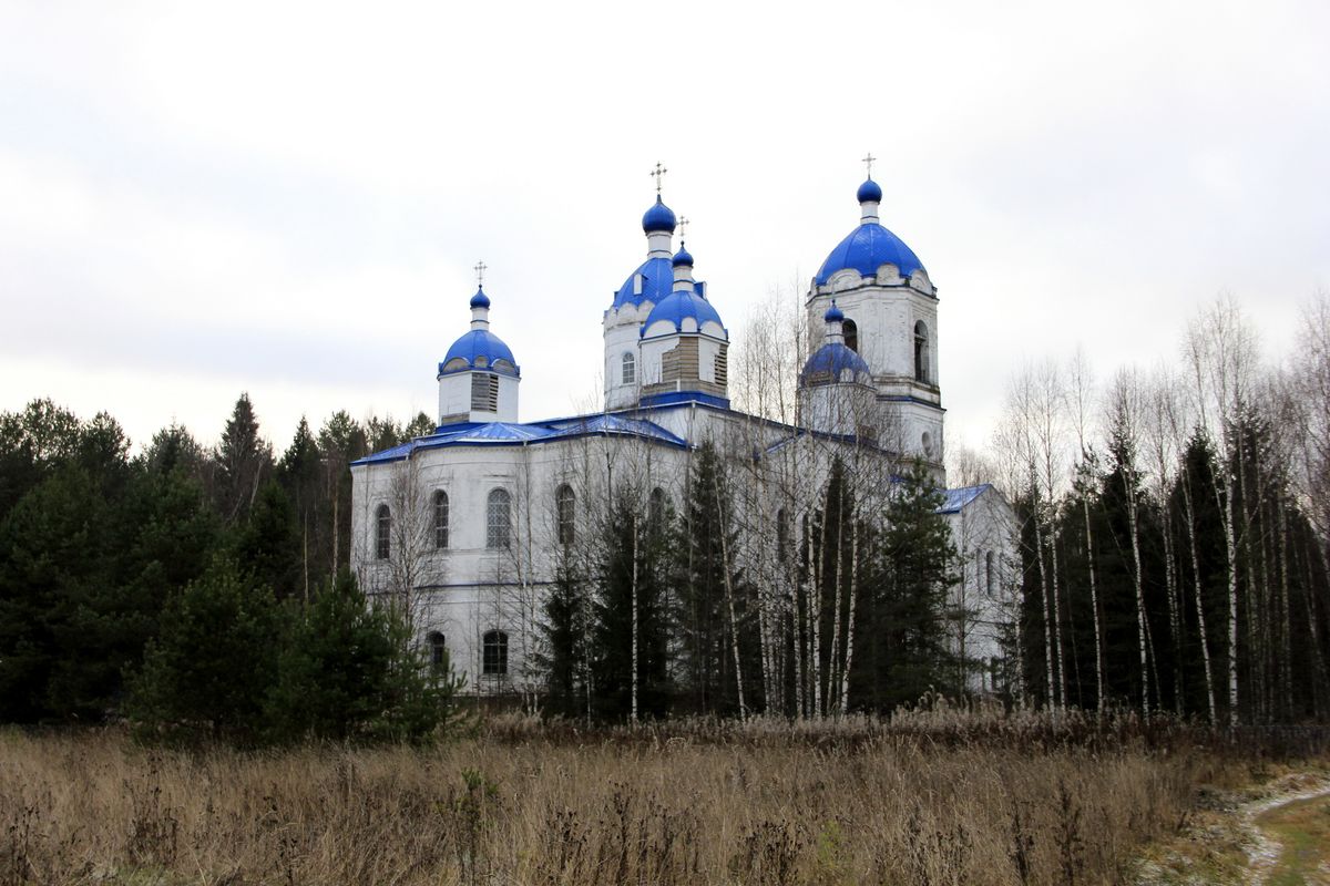 С 2010 года фотографий церкви не было. За прошедшее время видимо был закончен ремонт, но церковь вновь начала ветшать., фасады. Церковь Введения во храм Пресвятой Богородицы (новая), Лоха (Никольский район, Вологодская область)