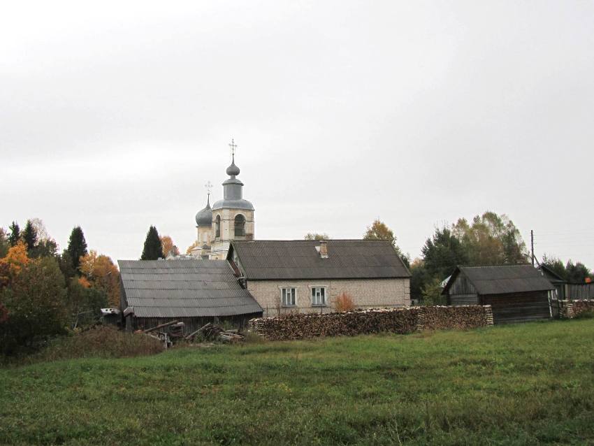 Церковь Воскресения Христова, Гусево (Мантуровский район, Костромская область). общий вид в ландшафте, вид с запада