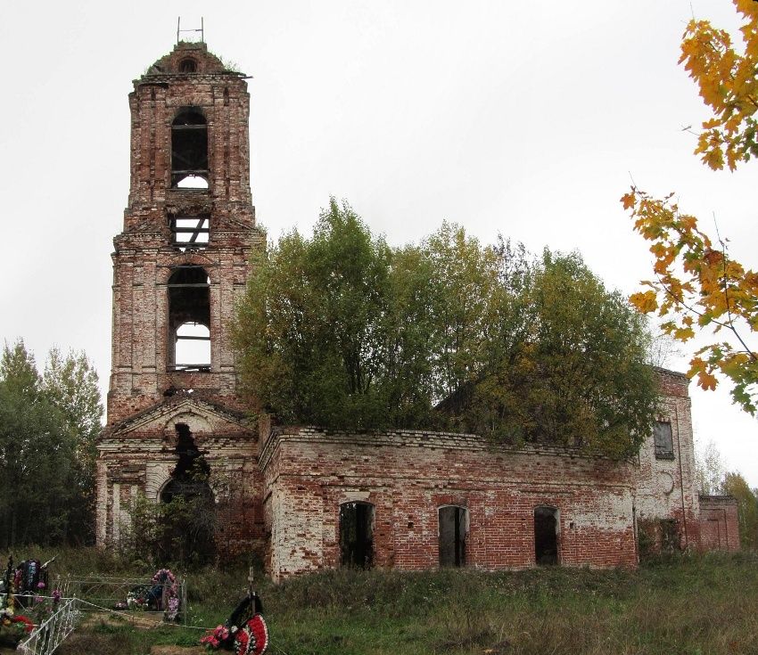Церковь Боголюбской иконы Божией Матери, Самылово (Мантуровский район, Костромская область). фасады, южный фасад