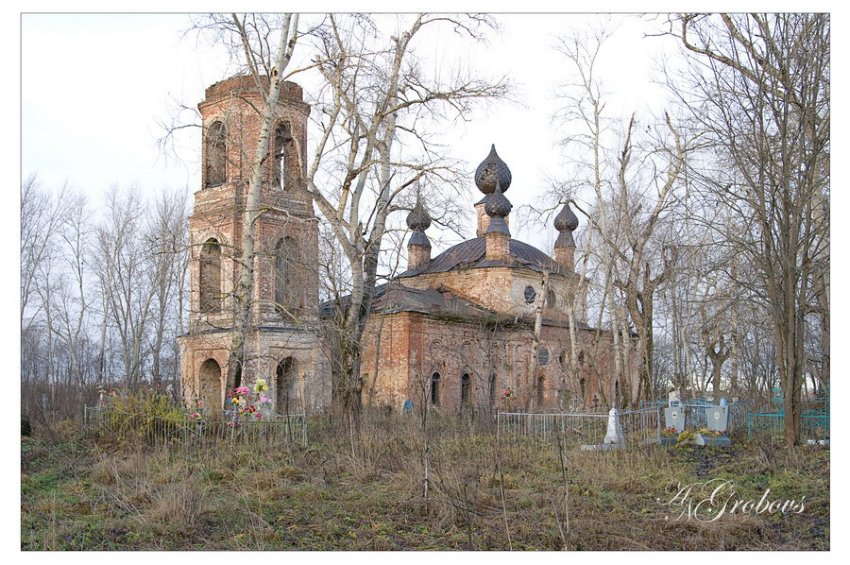 Церковь Покрова Пресвятой Богородицы, Власуново (Любимский район, Ярославская область). общий вид в ландшафте, внешний вид храма