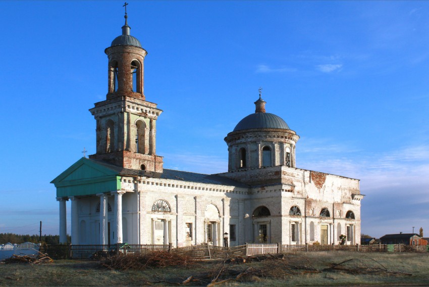 Еланская. Церковь Николая Чудотворца. общий вид в ландшафте