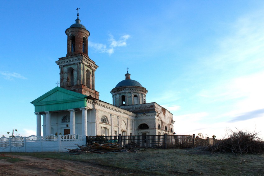 Еланская. Церковь Николая Чудотворца. общий вид в ландшафте