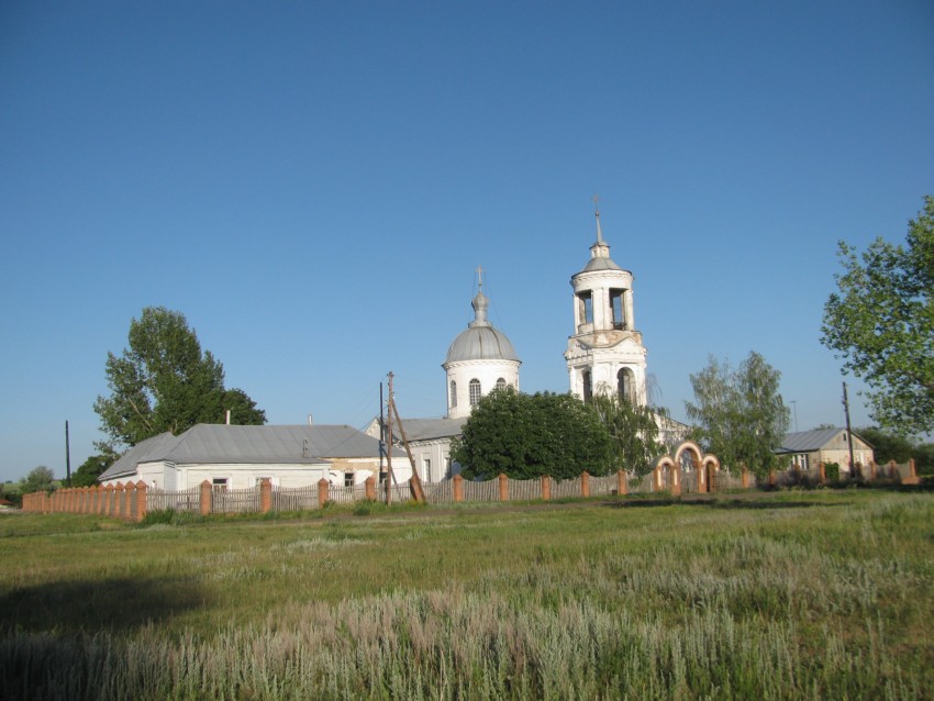 Алешки. Церковь Михаила Архангела. общий вид в ландшафте