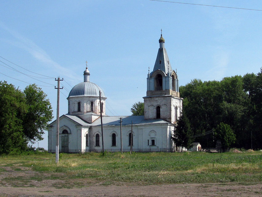 Берёзовка. Церковь Вознесения Господня. общий вид в ландшафте