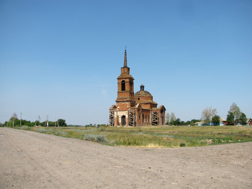 Церковь Казанской иконы Божией Матери, Старая Чигла (Аннинский район, Воронежская область). общий вид в ландшафте