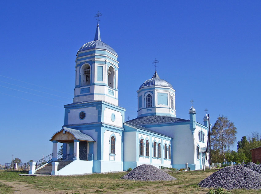Церковь Михаила Архангела, Бодеевка (Лискинский район, Воронежская область). общий вид в ландшафте