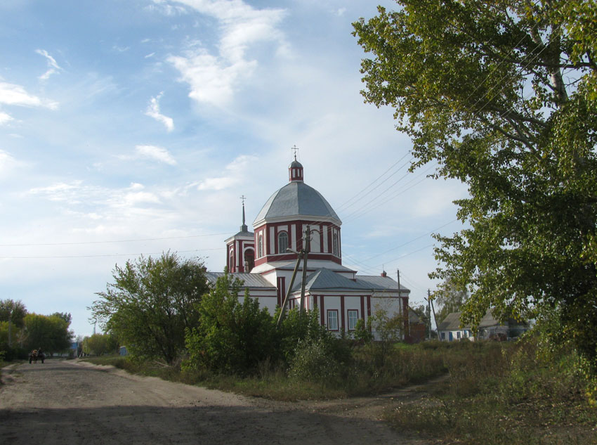 Церковь Димитрия Солунского, Щучье (Эртильский район, Воронежская область). общий вид в ландшафте