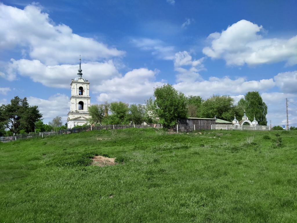 Церковь Трех Святителей, Белоомут (Луховицкий городской округ, Московская область). общий вид в ландшафте