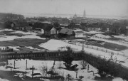 Церковь Преображения Господня, Церковь Спаса Преображения, вид в панораме села с колокольни храма Трёх Святителей<br>, Белоомут, Луховицкий городской округ, Московская область