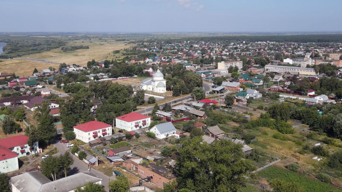 Церковь Преображения Господня, Белоомут (Луховицкий городской округ, Московская область). общий вид в ландшафте
