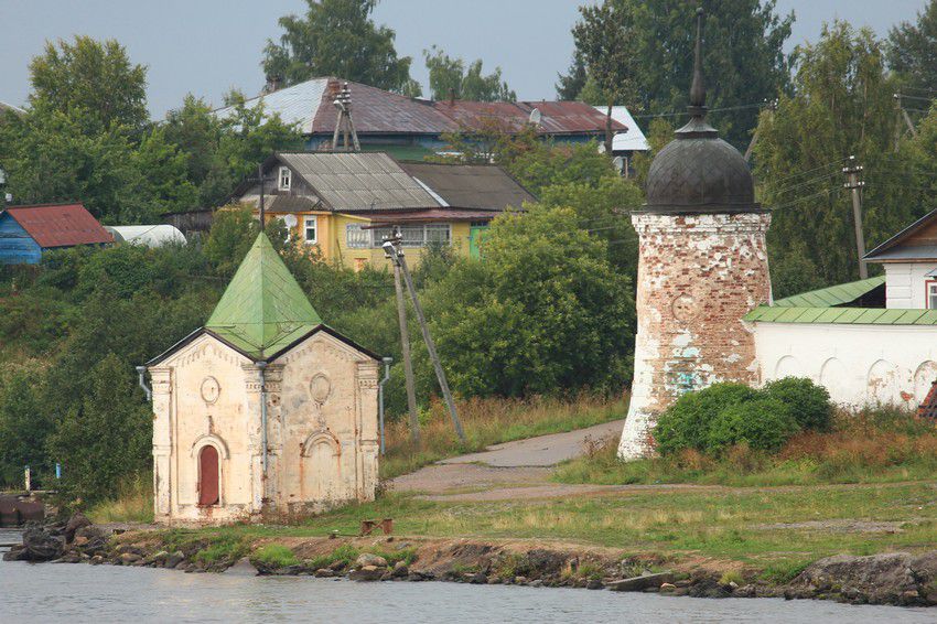 Часовня Иоанна Предтечи, Горицы (Кирилловский район, Вологодская область). общий вид в ландшафте
