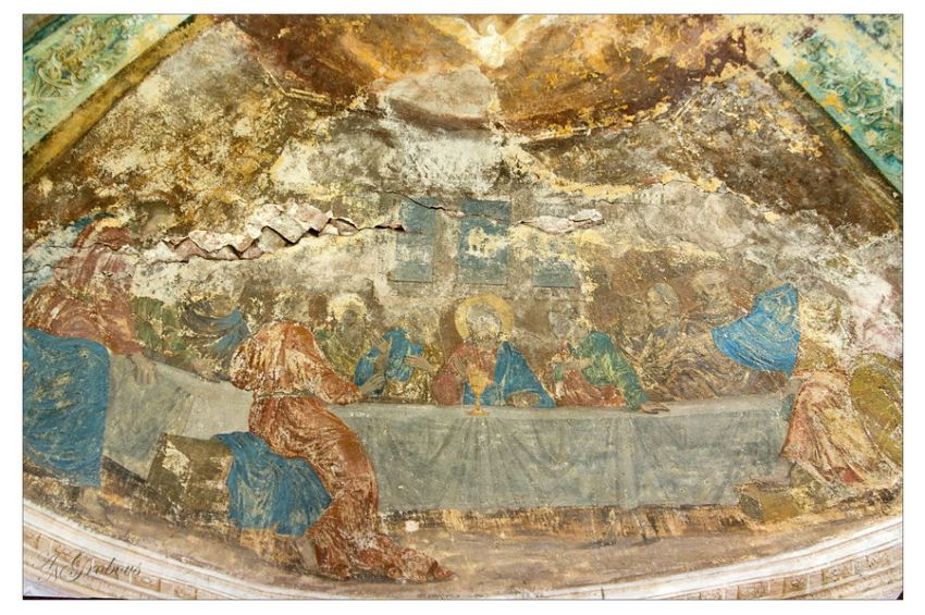 Церковь Покрова Пресвятой Богородицы, Покров (Середское с/п) (Даниловский район, Ярославская область). интерьер и убранство, Фреска алтаря, 