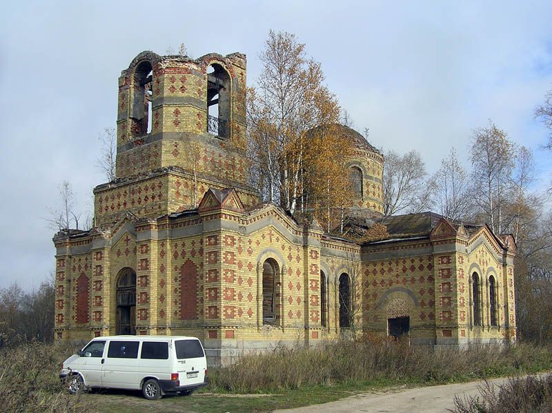 Филисово. Церковь Николая Чудотворца. общий вид в ландшафте