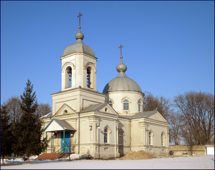 Церковь Рождества Пресвятой Богородицы, Безымено (Грайворонский район, Белгородская область). общий вид в ландшафте