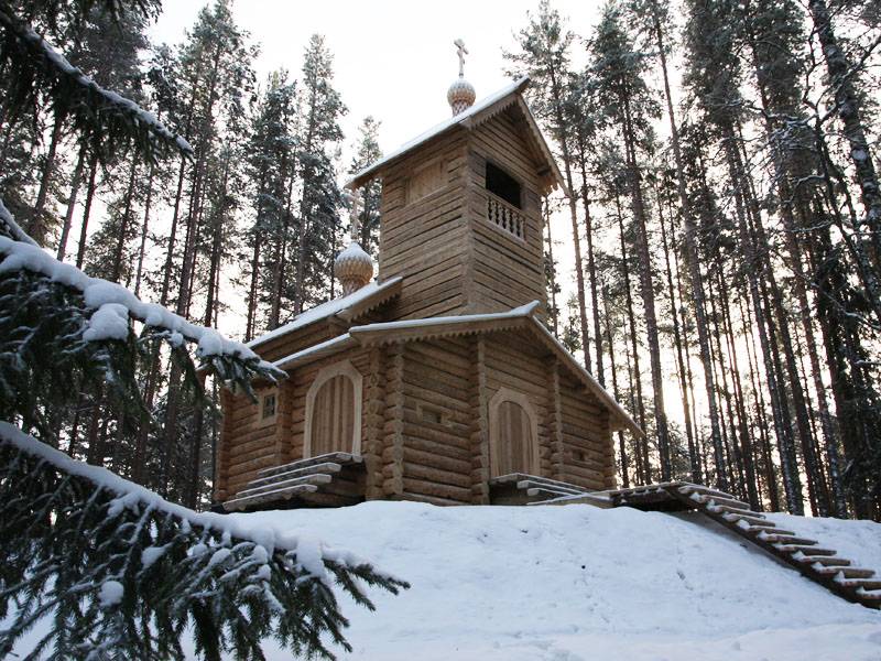 Часовня Василия Великого, Сяпся (Пряжинский район, Республика Карелия). общий вид в ландшафте