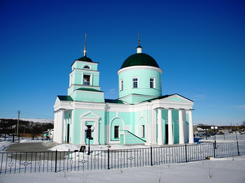 Церковь Троицы Живоначальной, Голофеевка (Волоконовский район, Белгородская область). общий вид в ландшафте