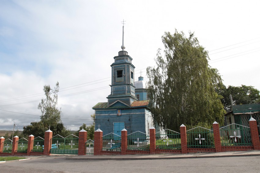 Коньшино. Церковь Николая Чудотворца. общий вид в ландшафте, Вид с дороги