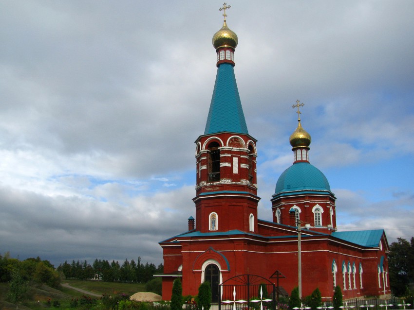 Васильевка. Церковь Рождества Пресвятой Богородицы. общий вид в ландшафте