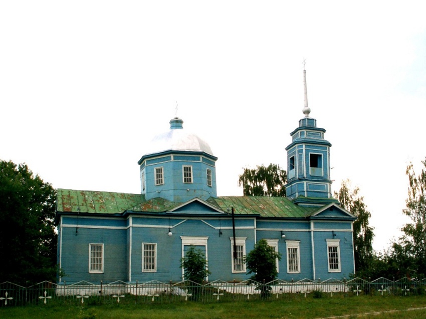 Коньшино. Церковь Николая Чудотворца. общий вид в ландшафте