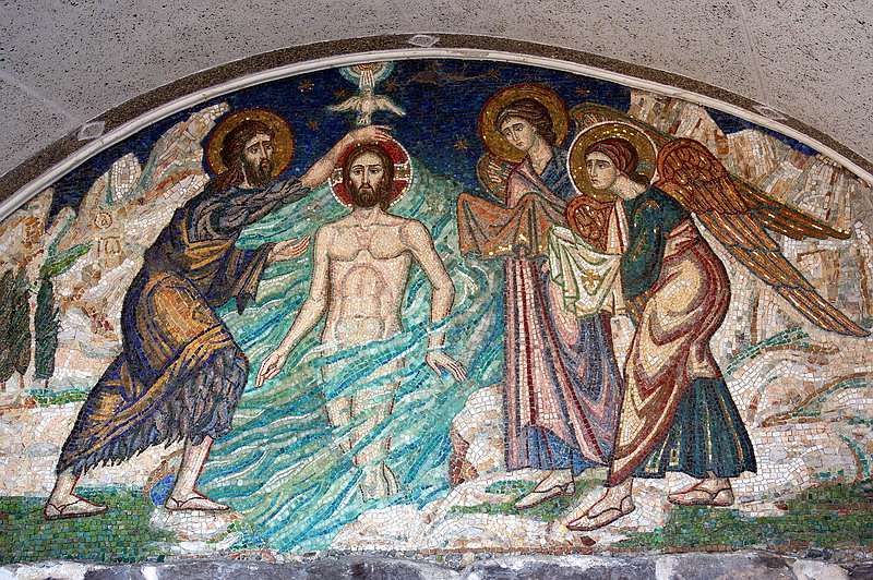 Монастырь Пантелеимона, Афон (Ἀθως) (Айон-Орос (Άγιον Όρος), Греция). дополнительная информация, Мозаика у источника