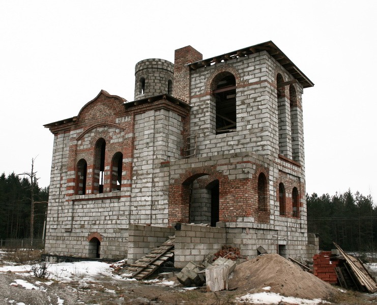 Церковь Николая Чудотворца, Торошино (Псковский район, Псковская область). документальные фотографии, Строящийся храм