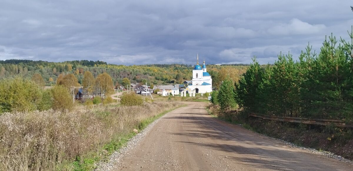 Церковь Преображения Господня, Папинская (Коношский район, Архангельская область). общий вид в ландшафте