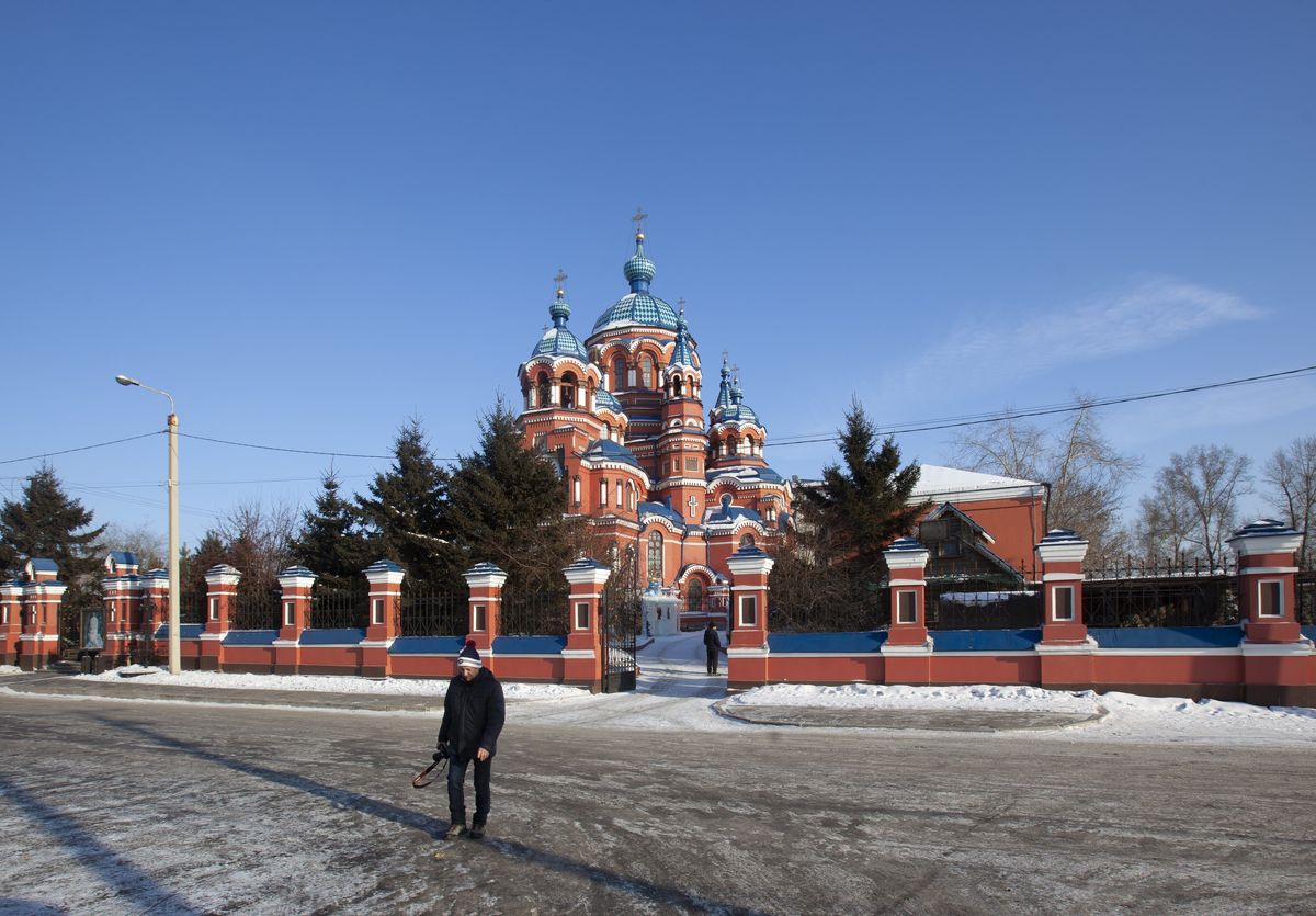 общий вид в ландшафте. Собор Казанской иконы Божией Матери, Иркутск (Иркутск, город, Иркутская область)