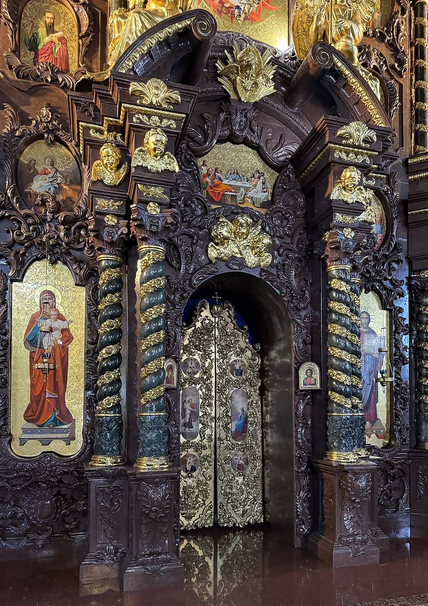 Царские врата главного иконостаса, интерьер и убранство. Собор Казанской иконы Божией Матери, Иркутск (Иркутск, город, Иркутская область)