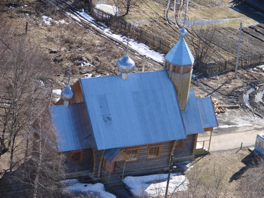 Церковь Севастиана Сохотского, Колодино (Пошехонский район, Ярославская область). общий вид в ландшафте, Вид храма с высоты птичьего полета