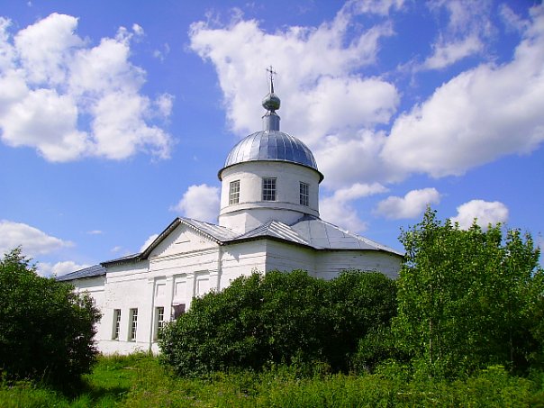 Церковь Василия Великого, Чёрное (Пестовский район, Новгородская область). общий вид в ландшафте