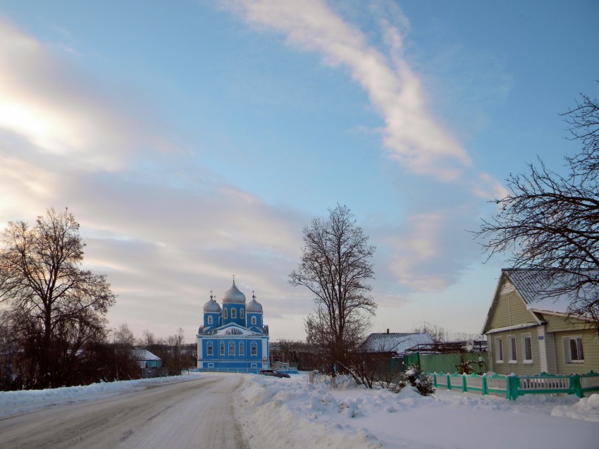 Алексеевка. Церковь Успения Пресвятой Богородицы. общий вид в ландшафте