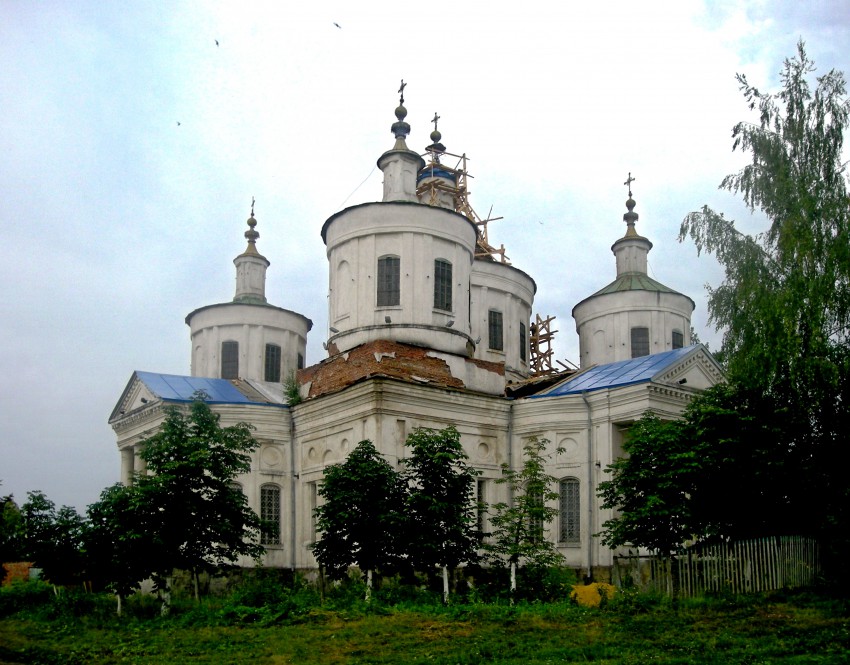 Церковь Успения Пресвятой Богородицы, Большая Халань (Корочанский район, Белгородская область). общий вид в ландшафте