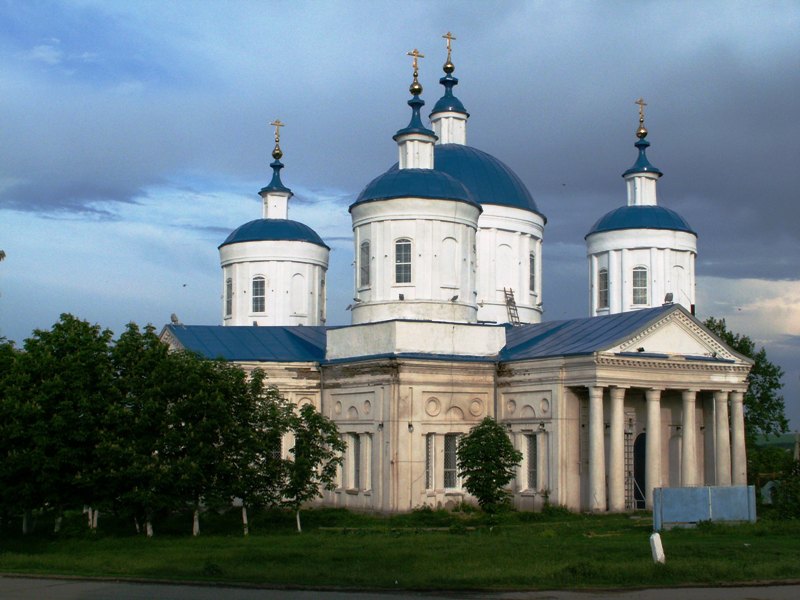 Церковь Успения Пресвятой Богородицы, Большая Халань (Корочанский район, Белгородская область). общий вид в ландшафте