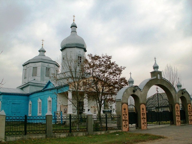 Горки. Церковь Рождества Христова. общий вид в ландшафте