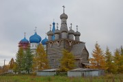 Храмовый комплекс. Церкви Сретения Господня и Покрова Пресвятой Богородицы, вид с северо-запада<br>, Рикасово (Заостровье), Приморский район, Архангельская область