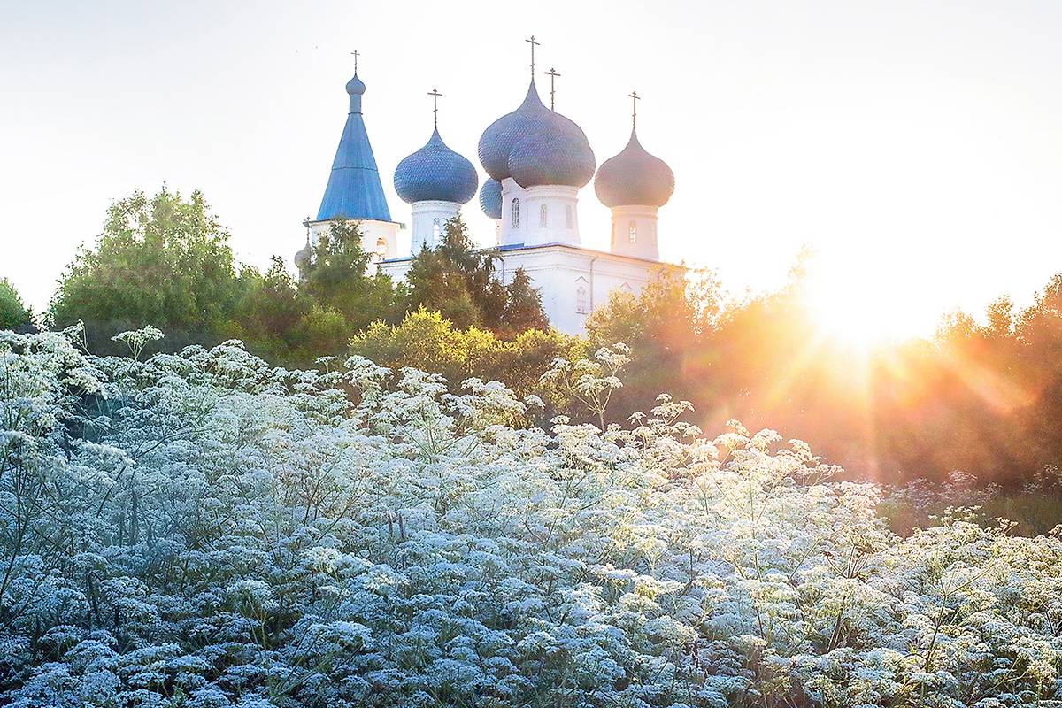 художественные фотографии. Храмовый комплекс. Церкви Сретения Господня и Покрова Пресвятой Богородицы, Рикасово (Заостровье) (Приморский район, Архангельская область)