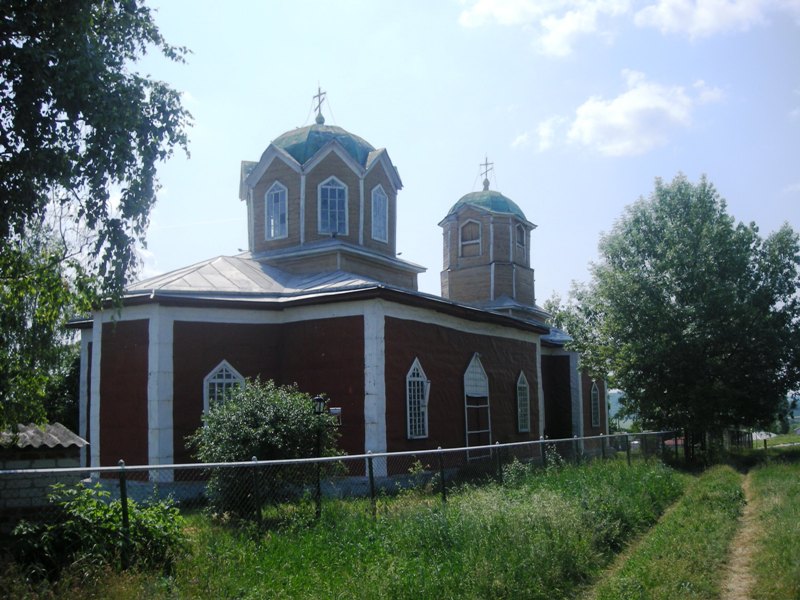 Церковь Покрова Пресвятой Богородицы, Тростенец (Новооскольский район, Белгородская область). общий вид в ландшафте