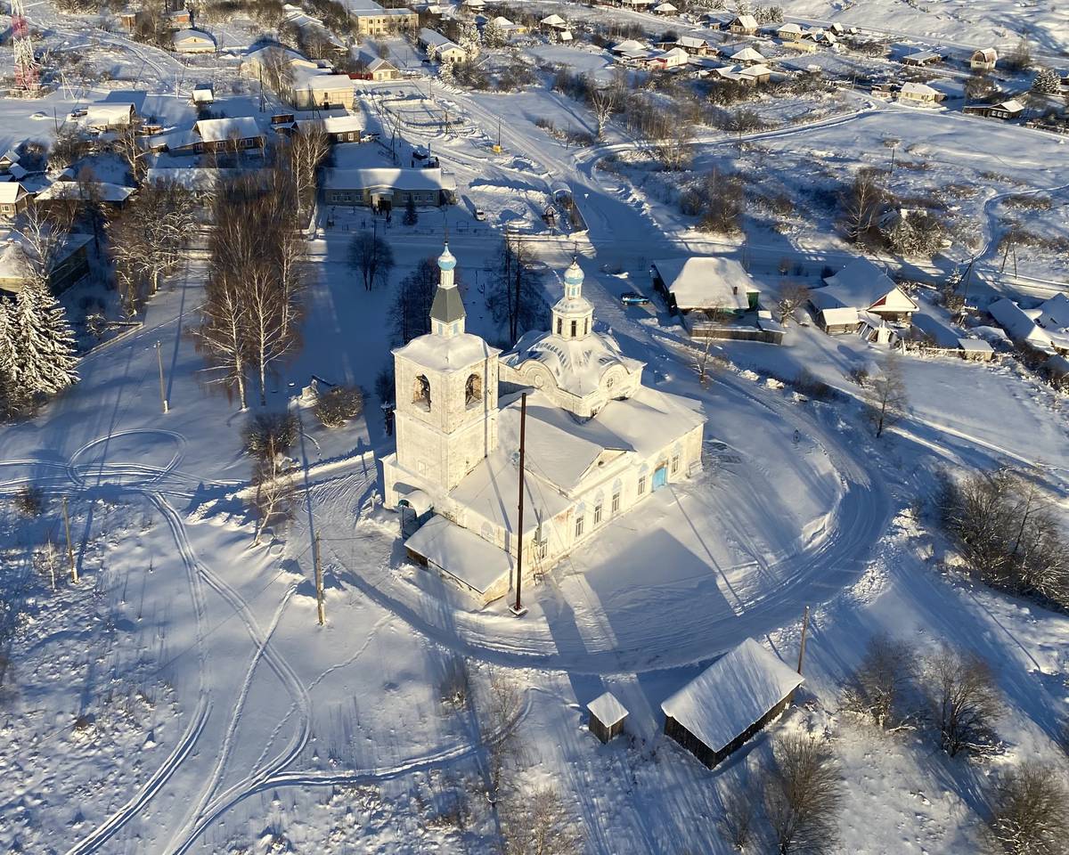 Вид с ЮЗ, фасады. Церковь Покрова Пресвятой Богородицы, Красный Ясыл (Ординский район, Пермский край)