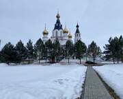 Кафедральный собор Рождества Иоанна Предтечи, Вид от епархиального управления <br>, Юрга, Юргинский район, Кемеровская область