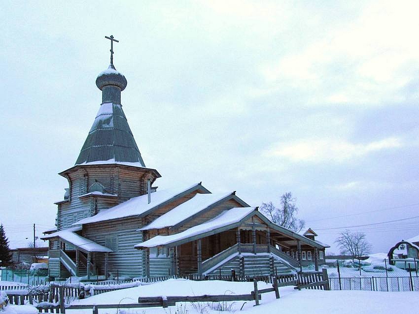 Церковь Николая Чудотворца, Конецдворье (Приморский район, Архангельская область). фасады, церковь, вид с северо-запада