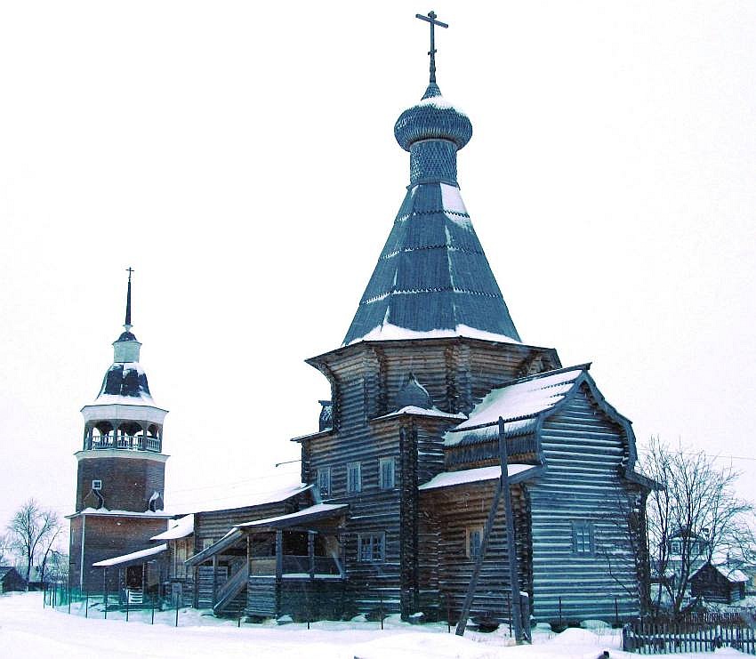 Конецдворье. Церковь Николая Чудотворца. фасады, вид с юго-востока