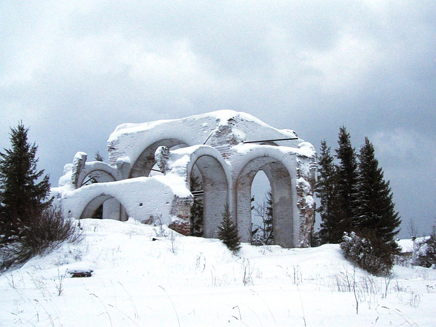 Церковь Покрова Пресвятой Богородицы (каменная), Погост (Ракула) (Холмогорский район, Архангельская область). фасады, вид с севера