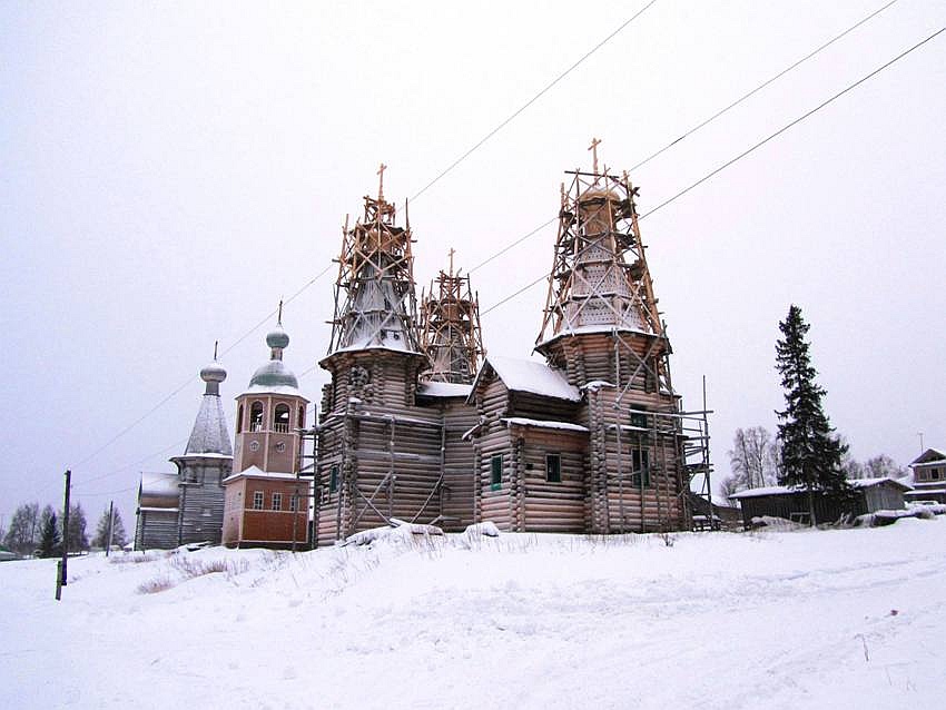 Храмовый комплекс Нёнокоцкого погоста, Нёнокса (Северодвинск, город, Архангельская область). документальные фотографии, вид с севера