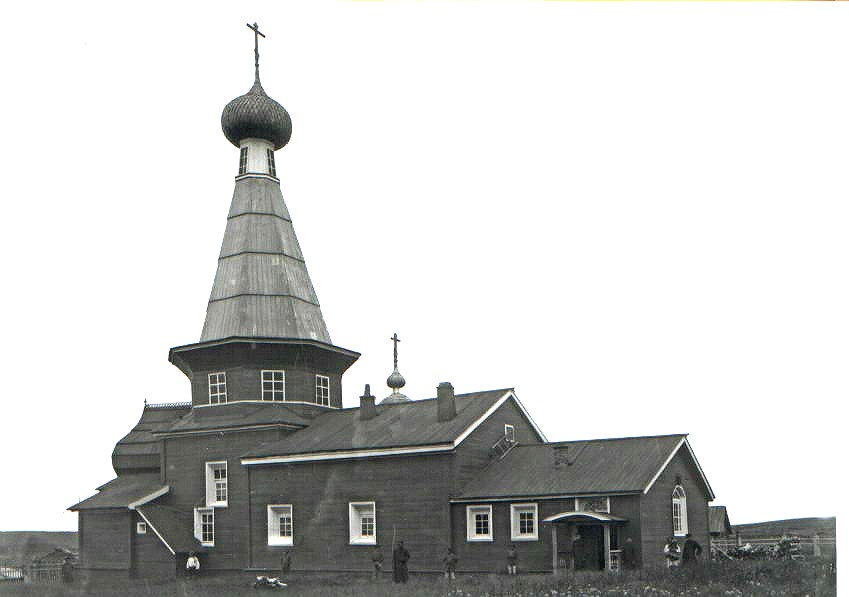 Церковь Николая Чудотворца, Нёнокса (Северодвинск, город, Архангельская область). архивная фотография, Никольская церковь, вид с северо-запада. Фотография начала 20 века из частной коллекции Михаила Мещанинова, http://sobory.ru/mm/164.jpg