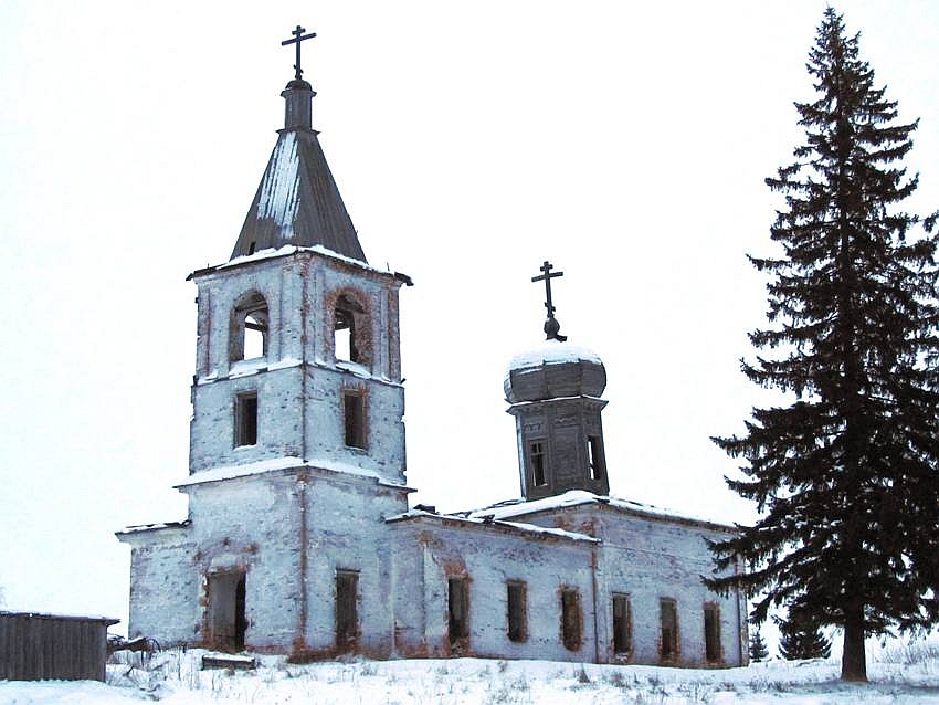 Церковь Благовещения Пресвятой Богородицы, Александровская 3-я (Богоявленье) (Холмогорский район, Архангельская область). фасады, вид с юго-запада