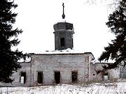 Церковь Благовещения Пресвятой Богородицы, Основной объем, вид с юга. Виден декорированный деревянный барабан и деревянная глава.<br>, Александровская 3-я (Богоявленье), Холмогорский район, Архангельская область